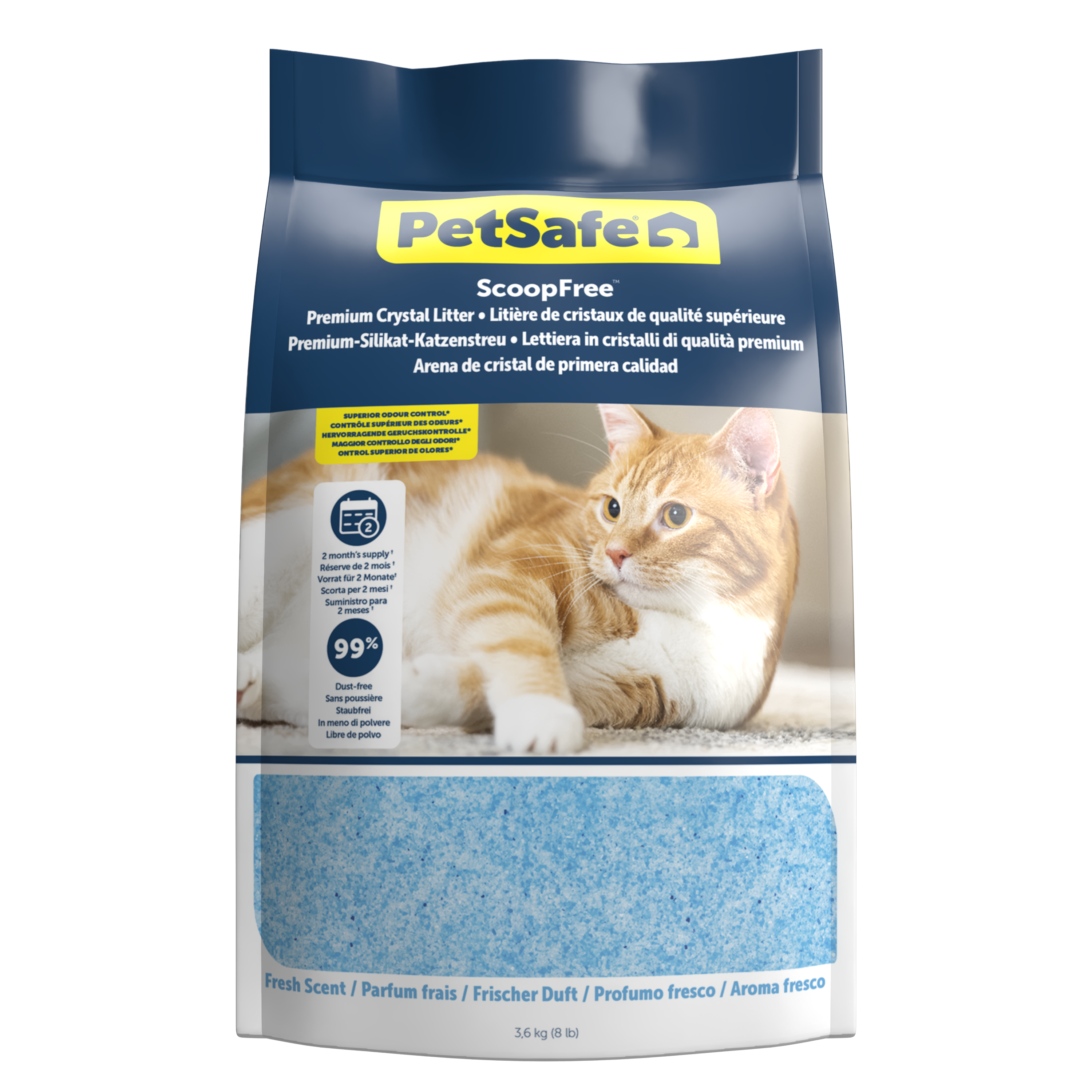 ScoopFree™ Premium Silikat-Katzenstreu, frischer Duft, 3,6 kg Packung